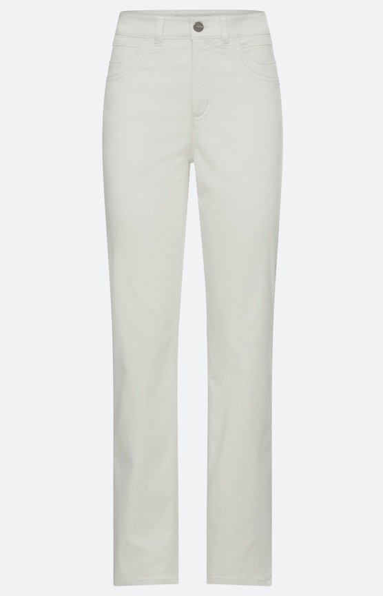 Broek van katoen-satijn, lichtgrijs