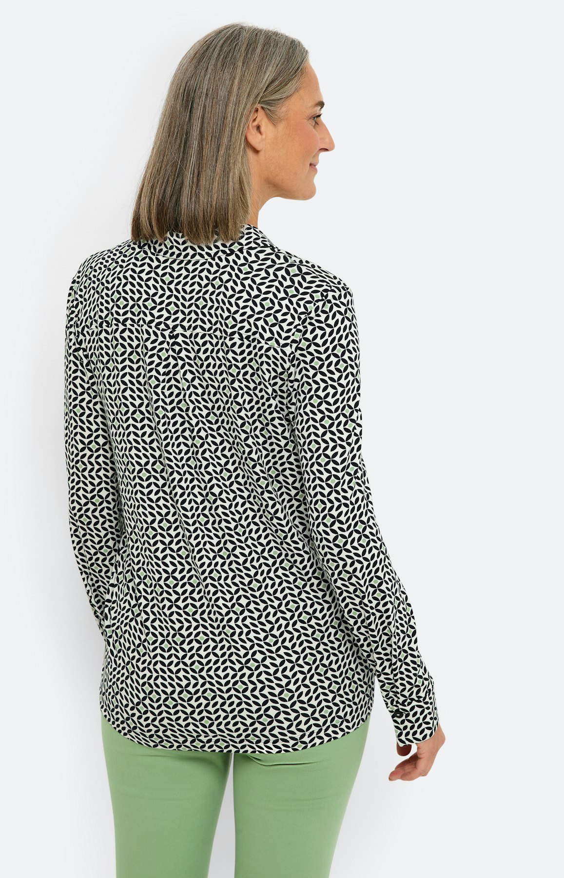 Blouse van jersey, marine groen