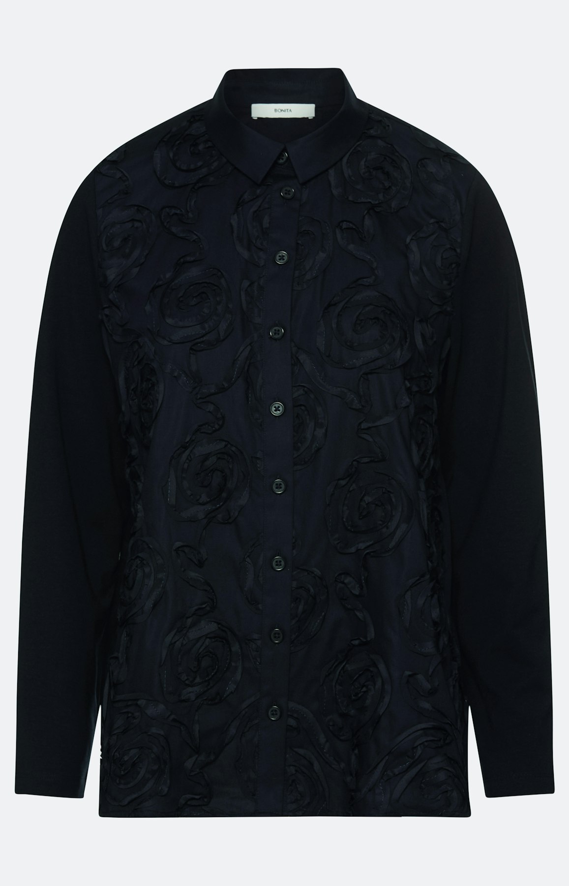 Blouse met borduursel, marine