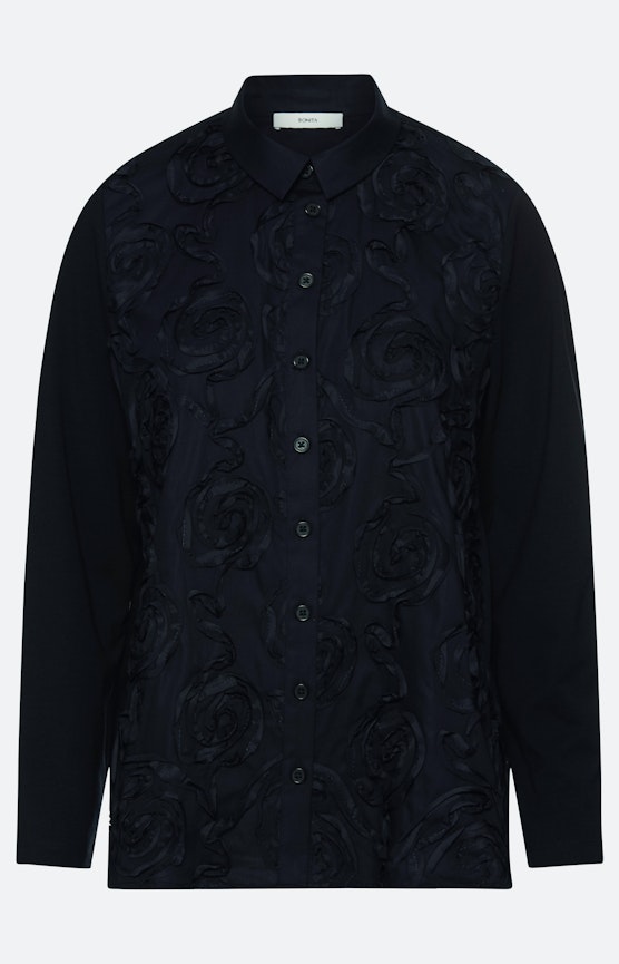 Blouse met borduursel, marine