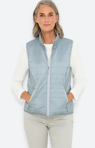 Licht gewatteerde bodywarmer, lichtblauw