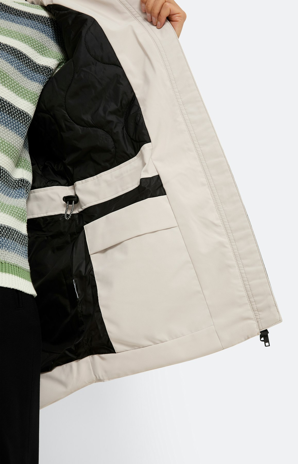 Übergangs-Parka mit Kapuze, lsilber grau