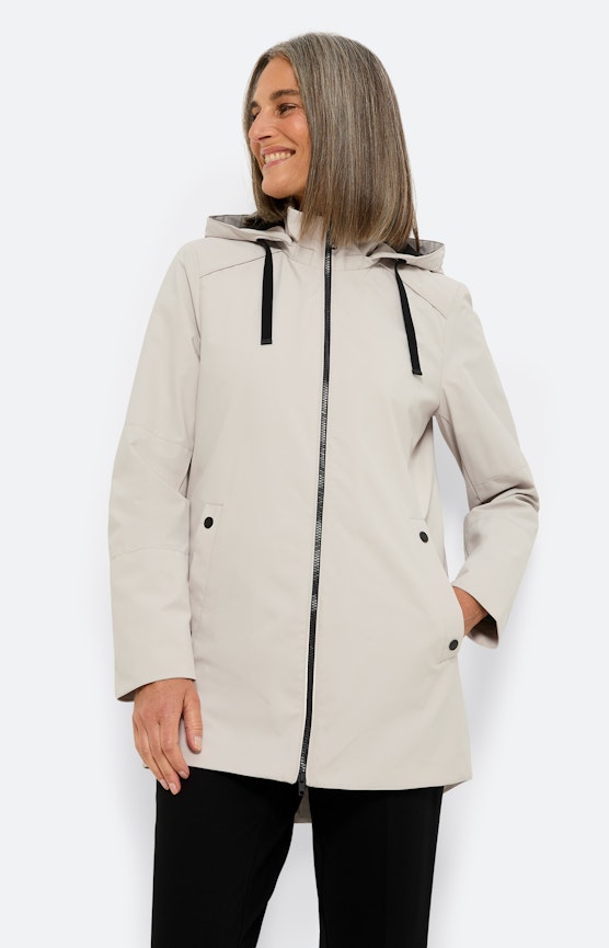 Parka met capuchon, silver grijs