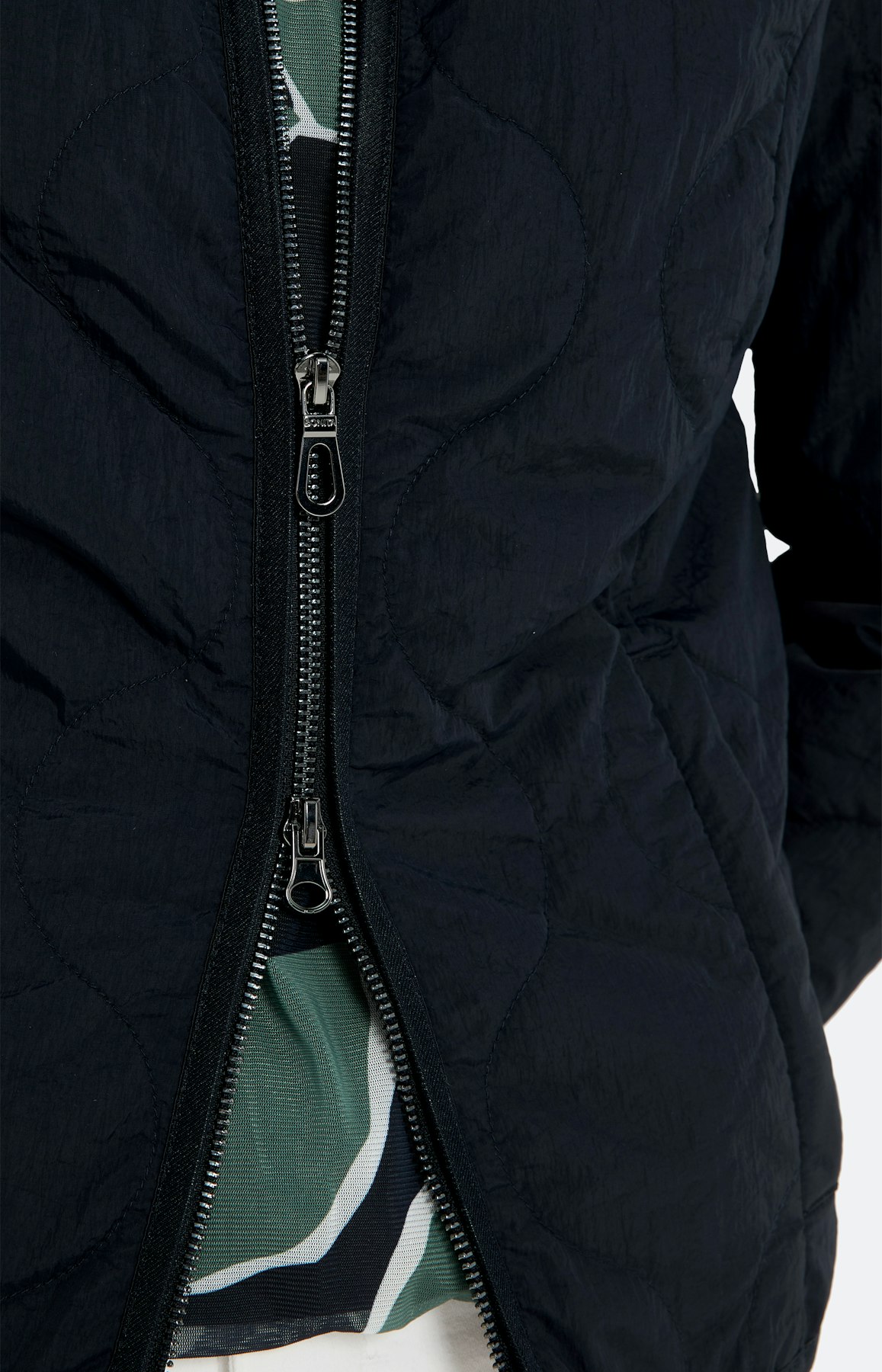 Licht, gewatteerd jack met kraag, marine