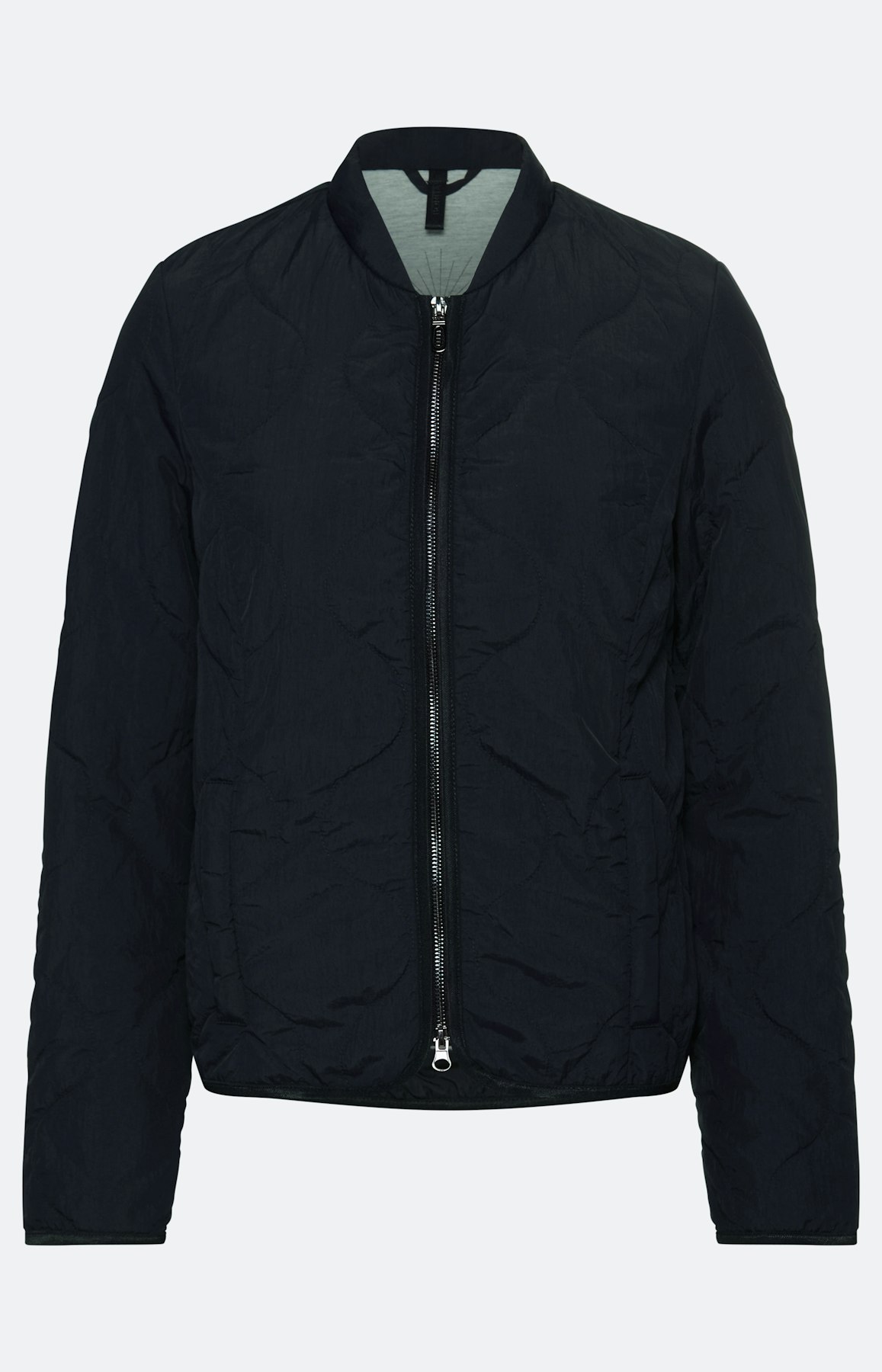 Licht, gewatteerd jack met kraag, marine