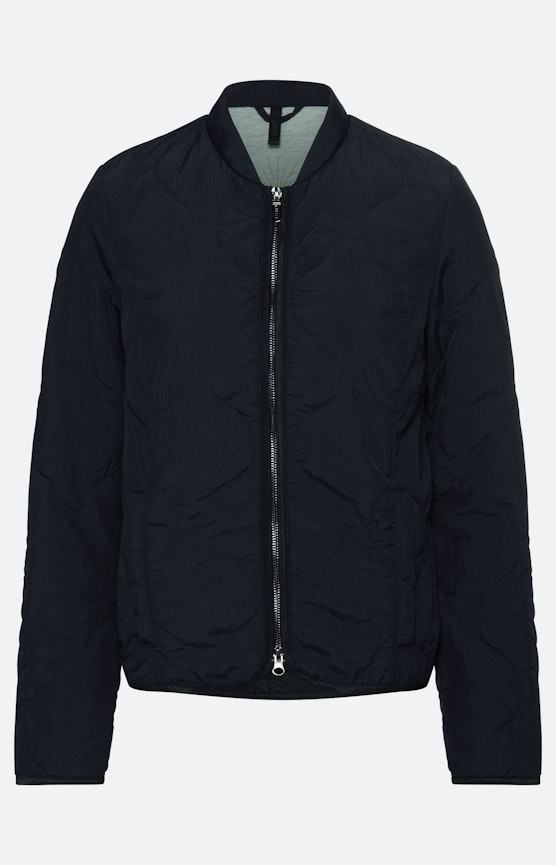 Licht, gewatteerd jack met kraag, marine