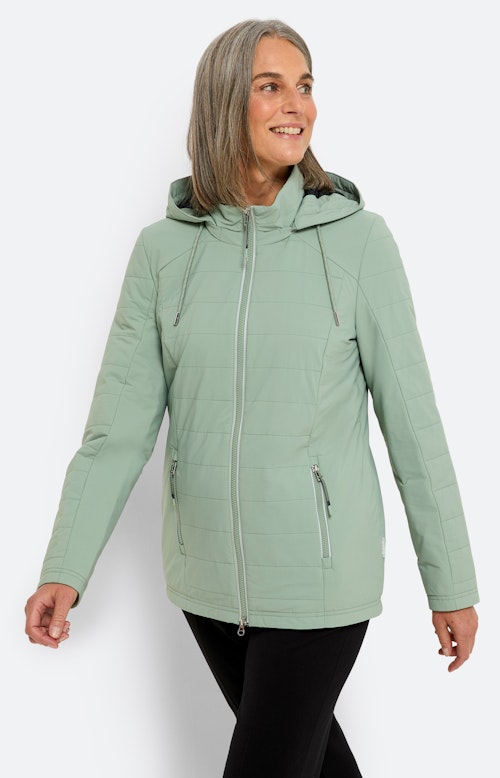 Licht jasje met stiksels, groen