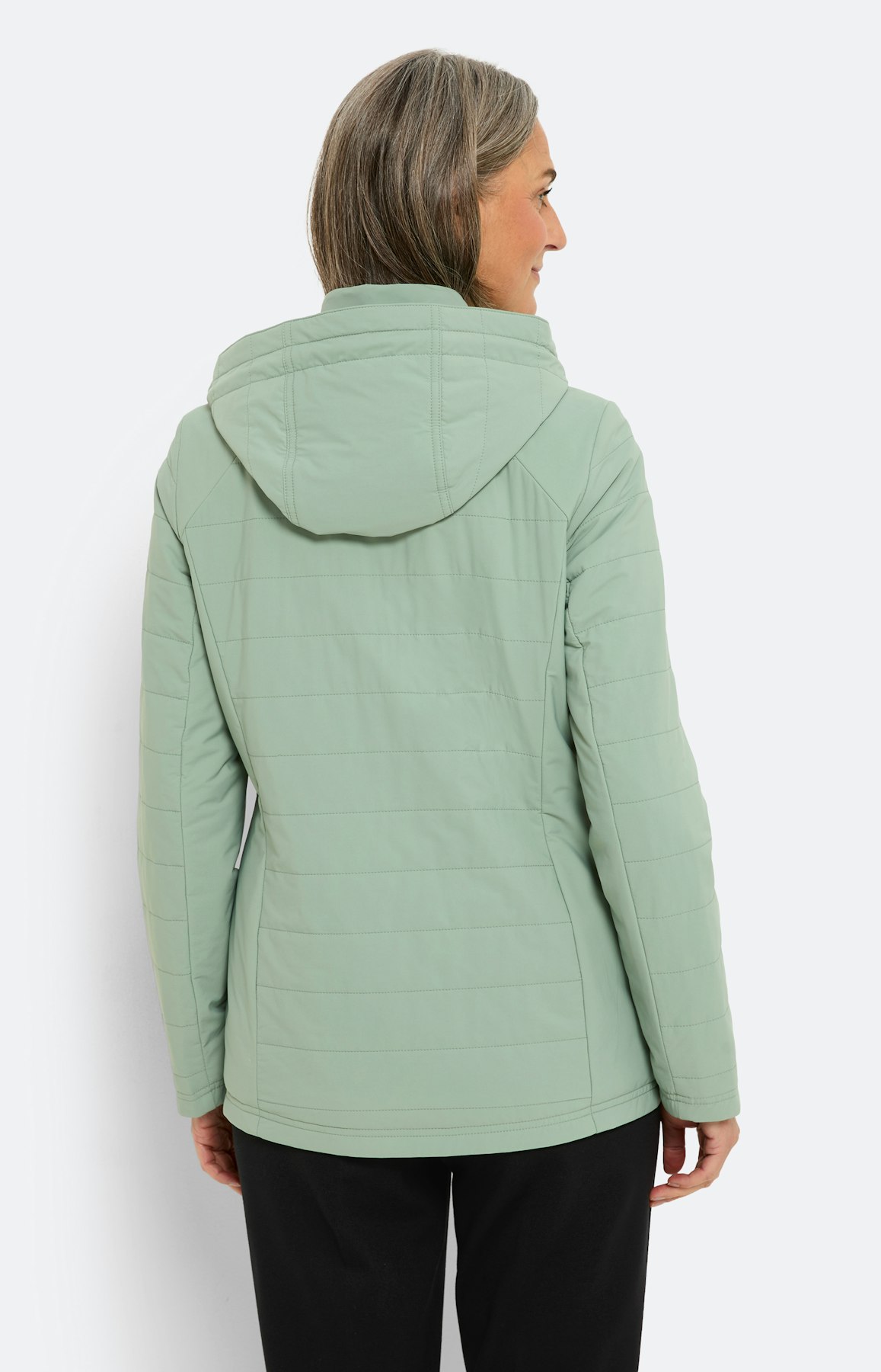 Licht steppjack, mist groen