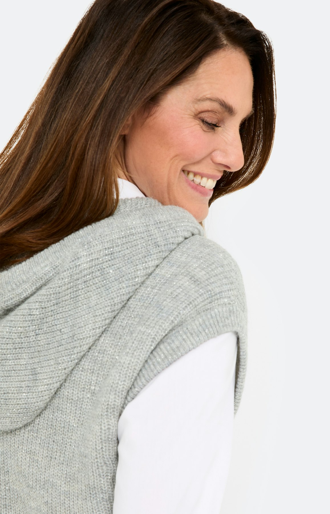 Slip-over met glittereffect, grijs