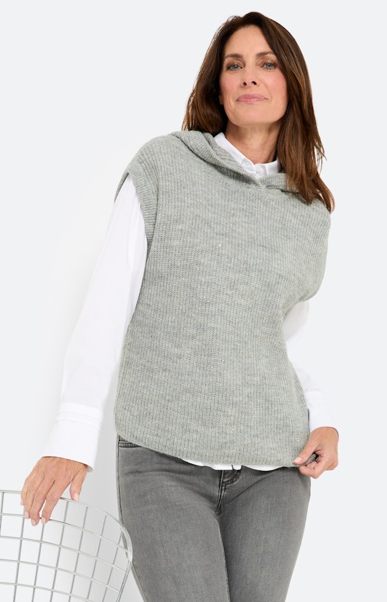 Pullunder mit Glitzereffekt, grau