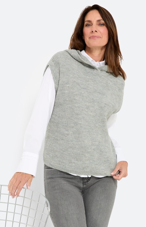 Pullunder mit Glitzereffekt, grau