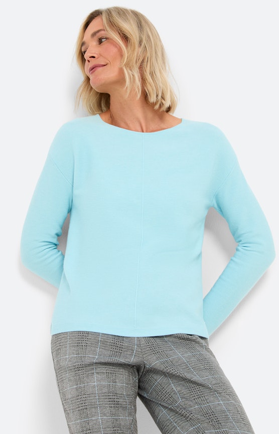 Strukturierter Pullover, hellblau