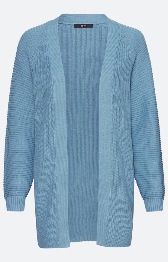 Cardigan im Strick-Mix, blaugrau