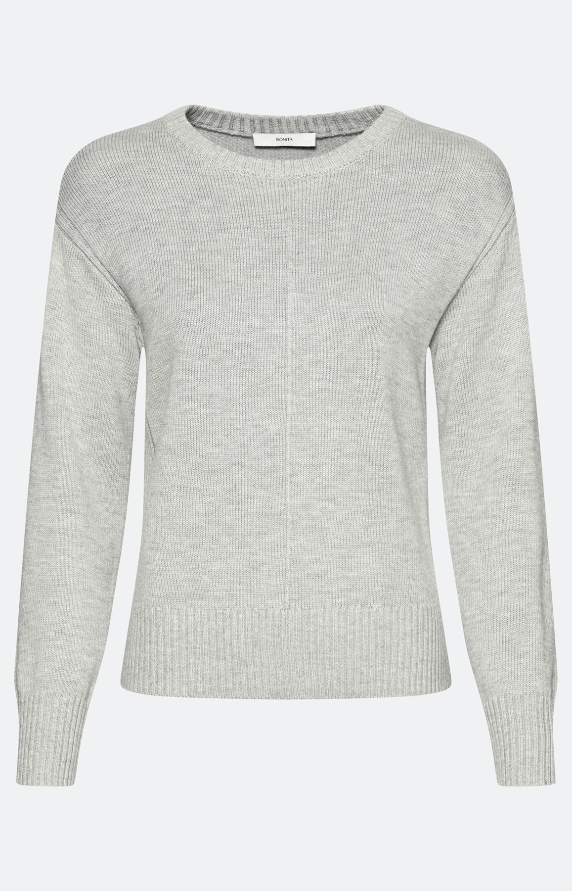 Trui met ribboorden, grijs mêlee