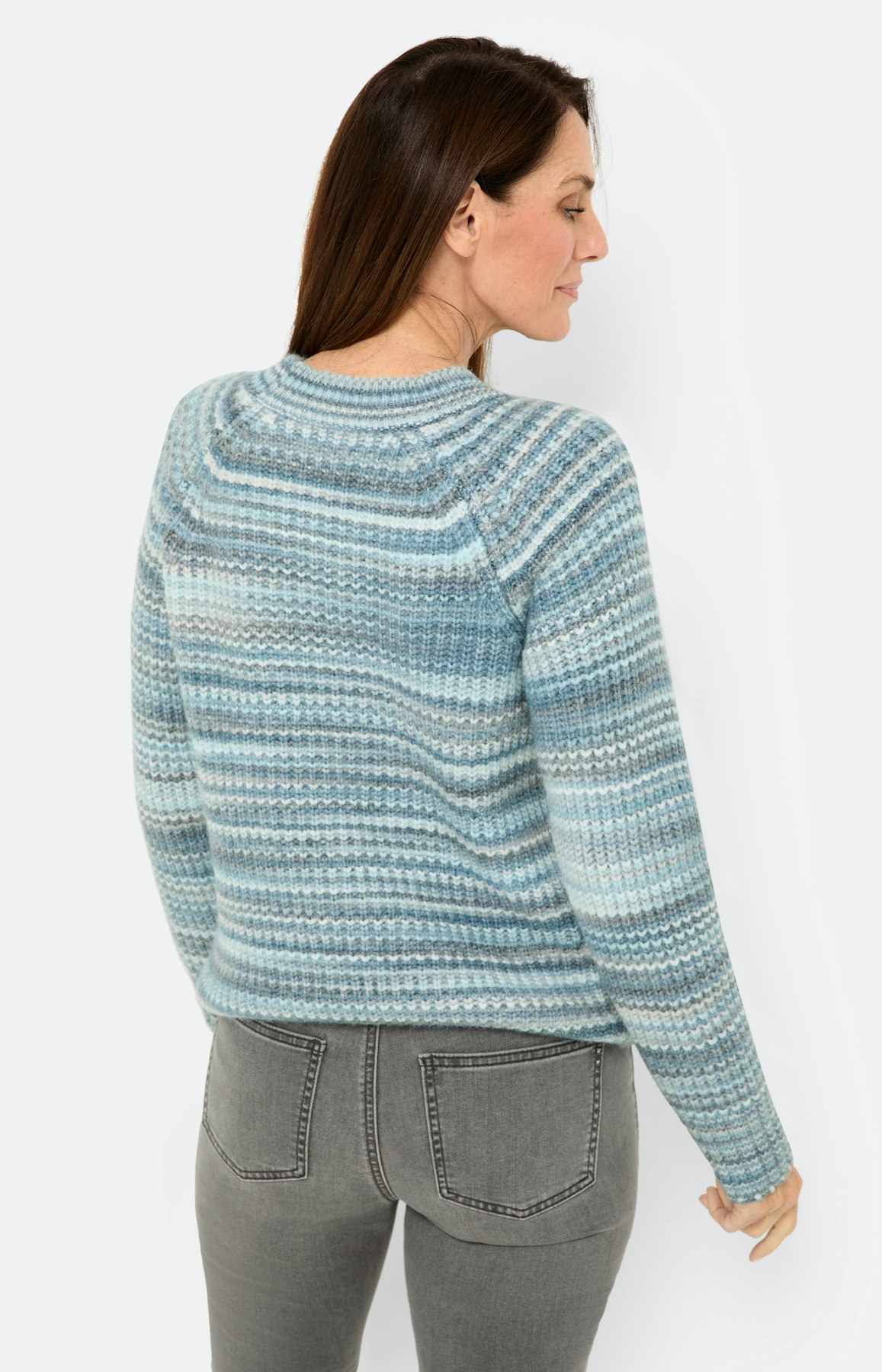 Trui grof gebreid, lichtblauw melange