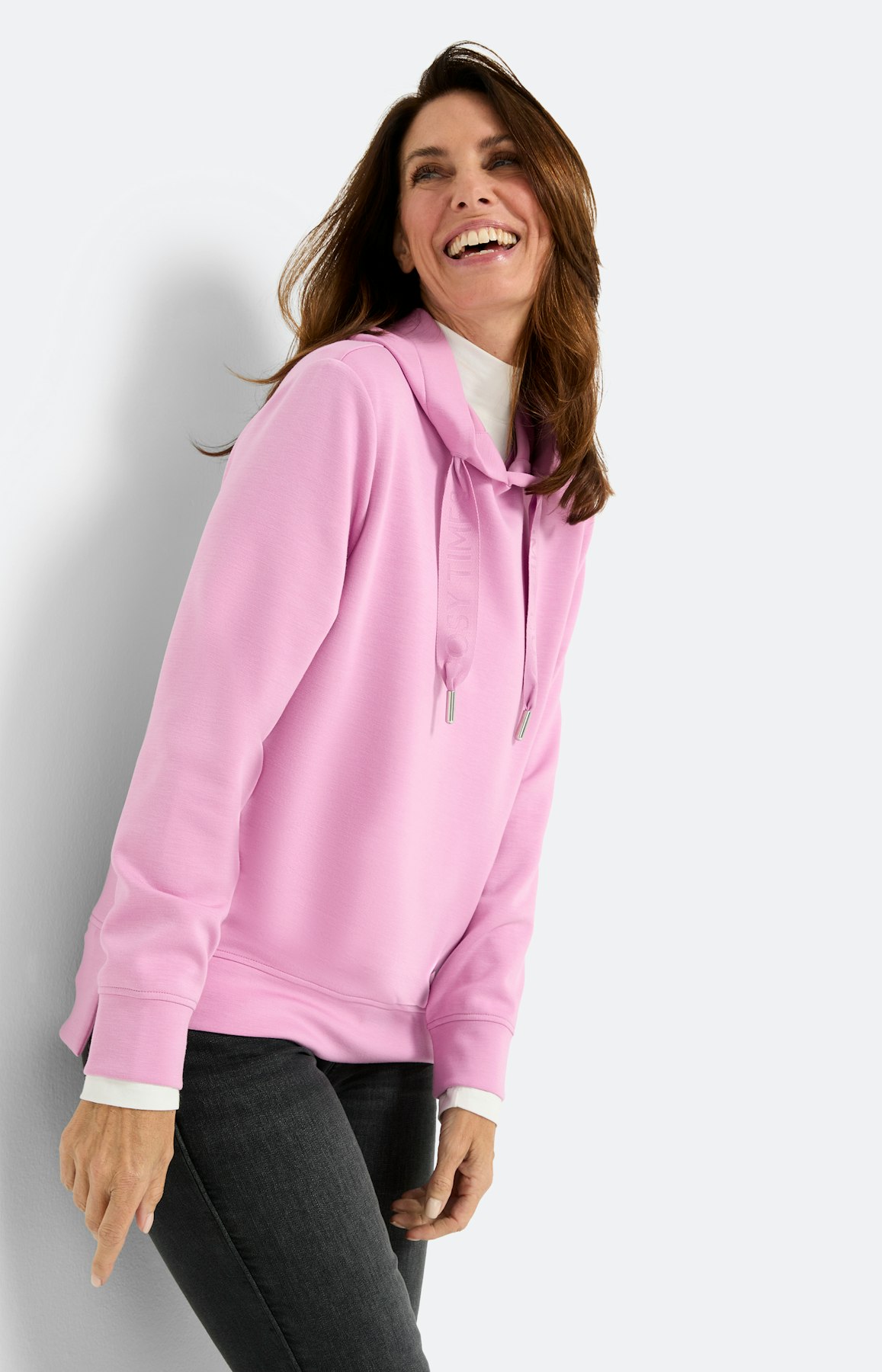 Sweatshirt met capuchon, roze