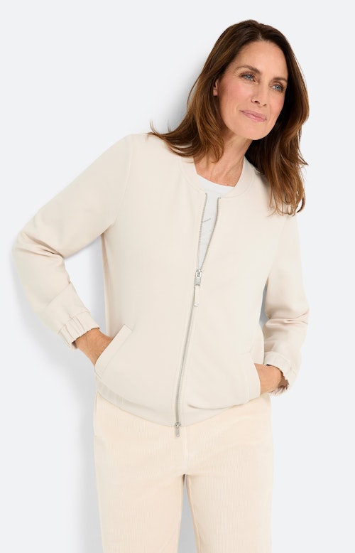 Sweatvest in blousonstijl, beige