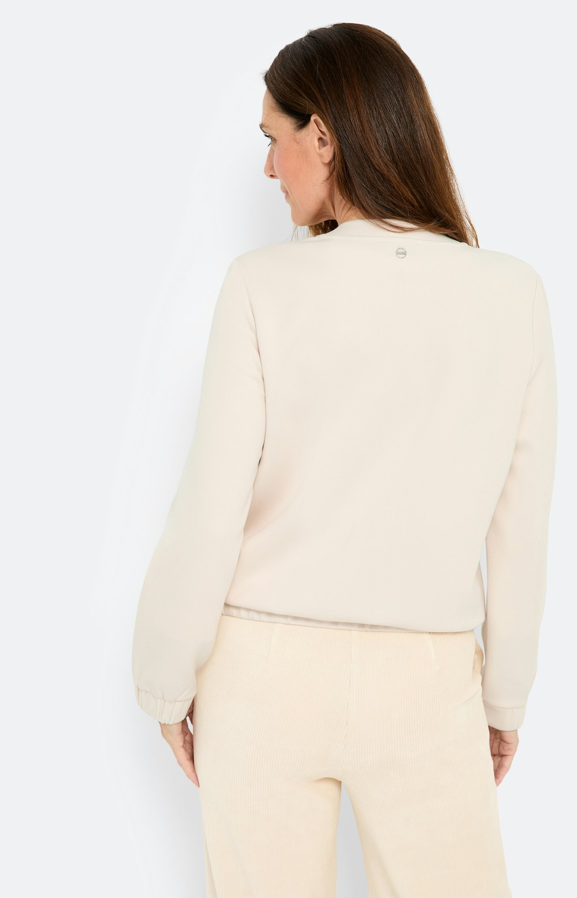 Sweatvest in blousonstijl, beige