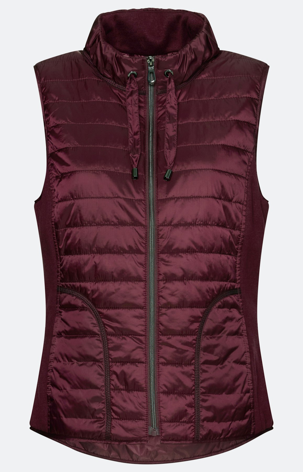 Bodywarmer in materialenmix, bourgondië