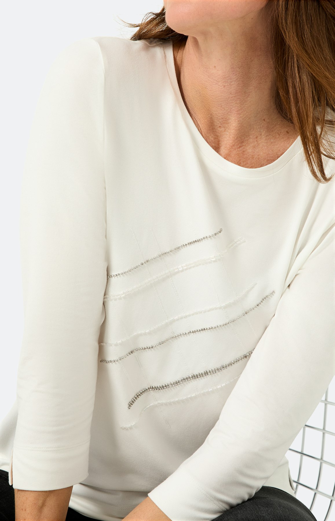 Shirt met versieringen, wit