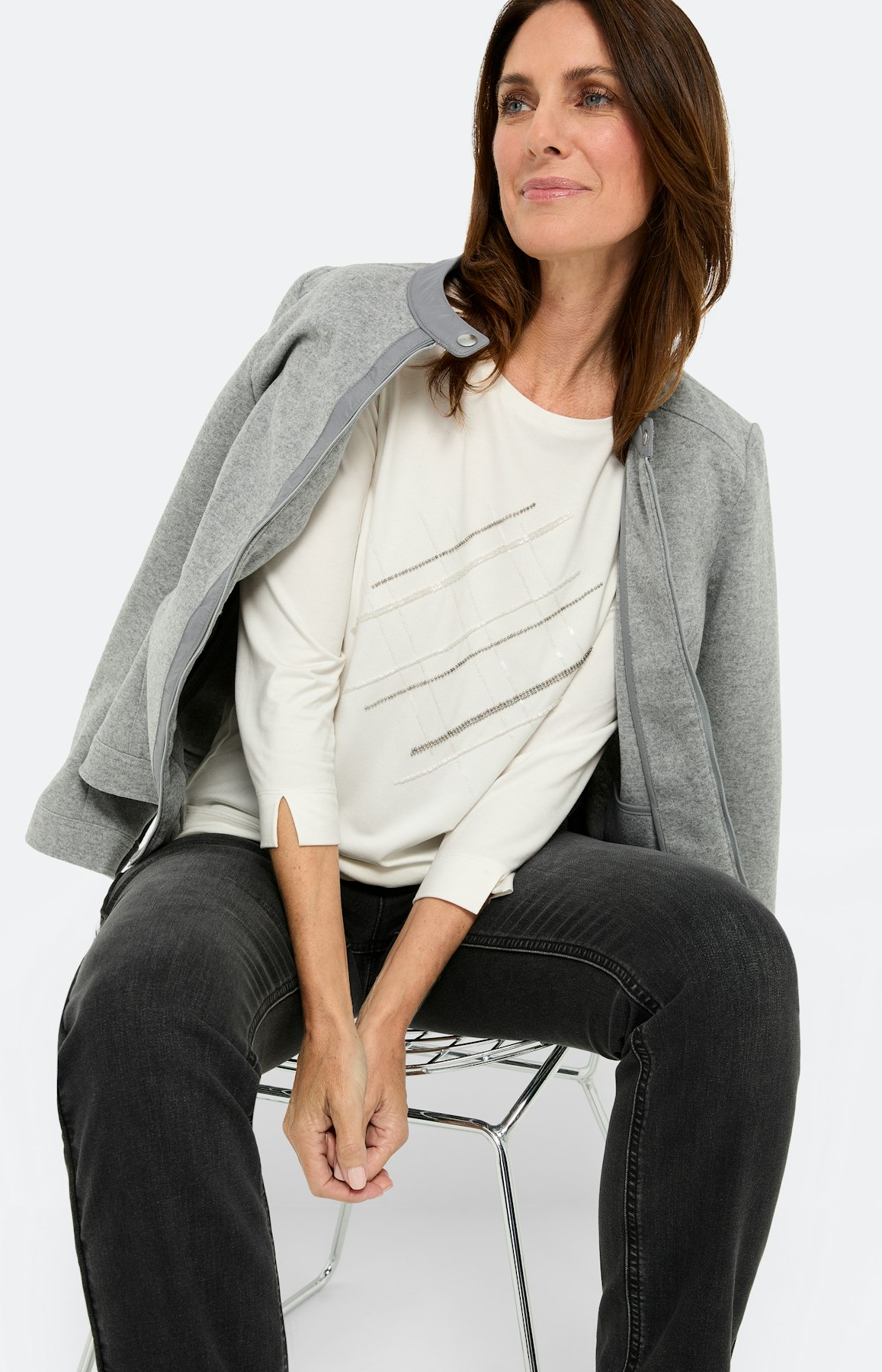 Shirt met versieringen, wit