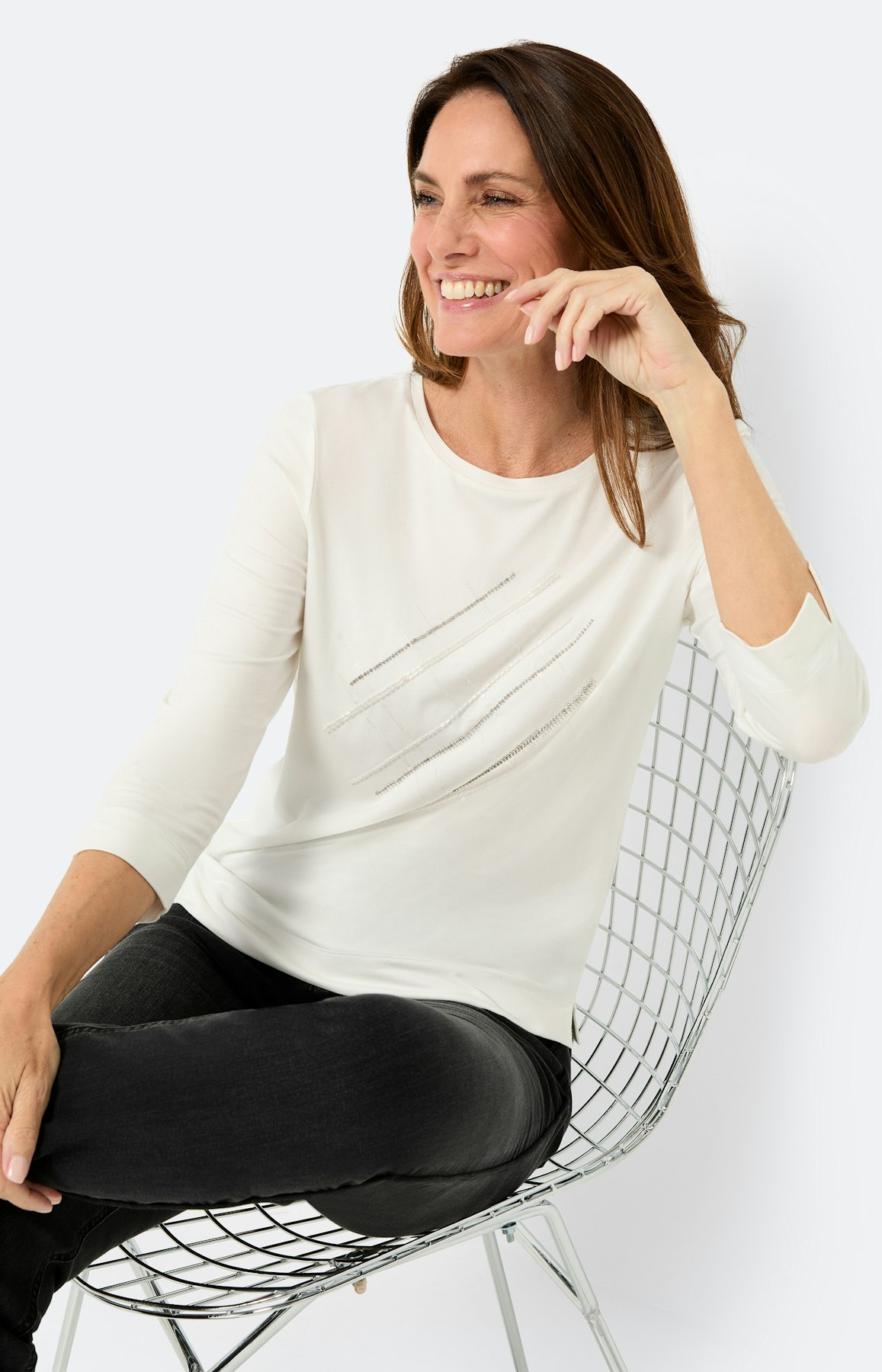 Shirt met versieringen, wit