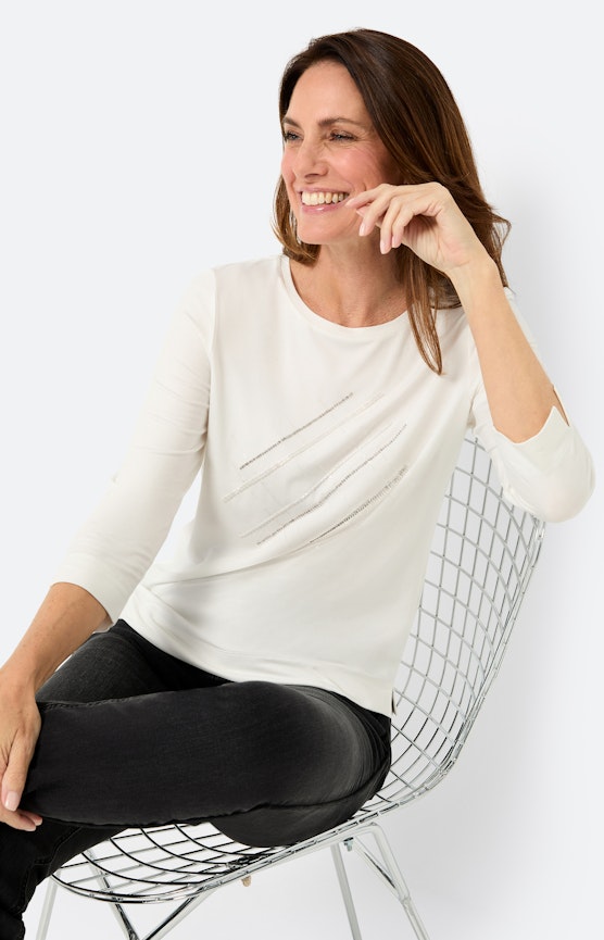 Shirt mit Verzierungen, weiß