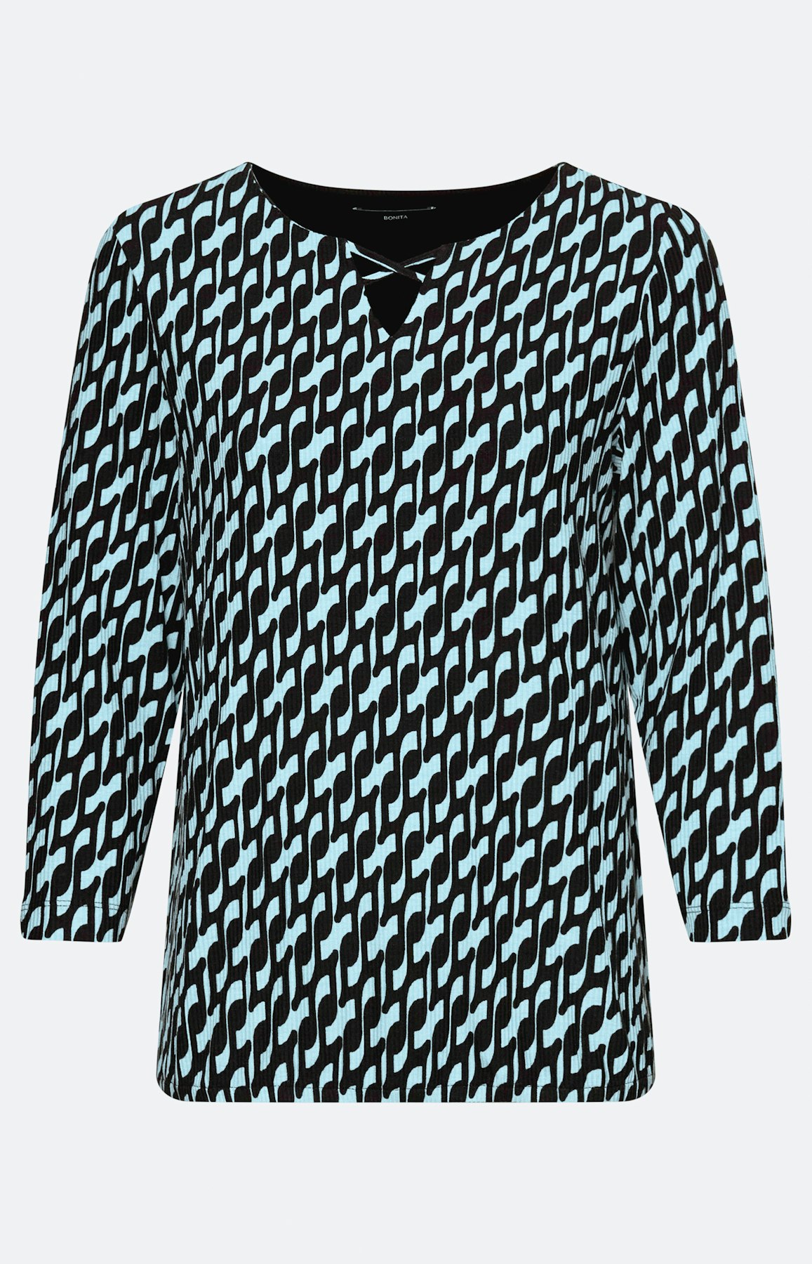 Shirt met dessin en stretchzoom, blauw