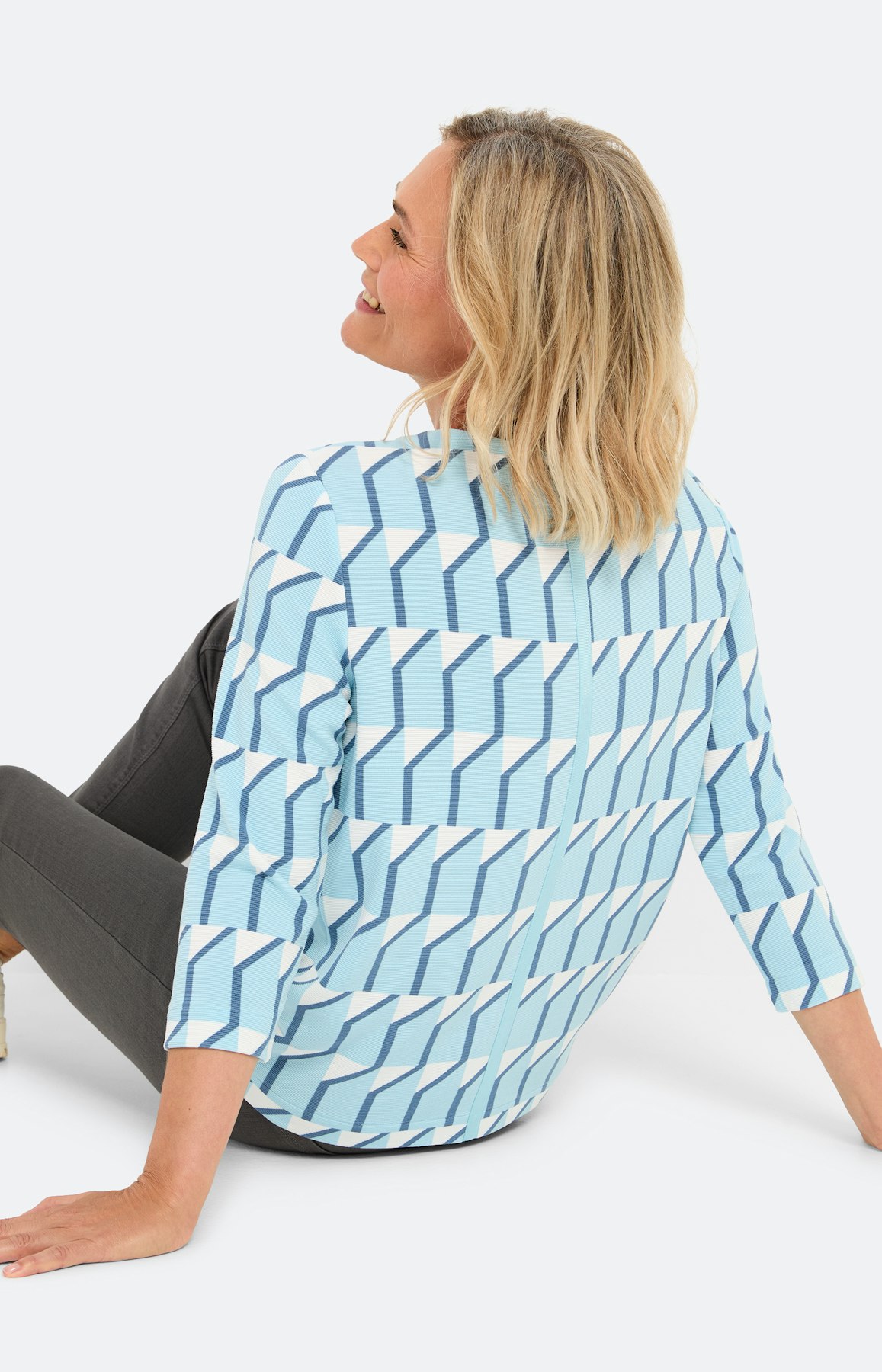 Sweatshirt met dessin, lichtblauw