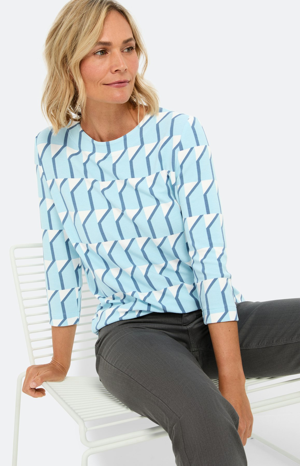 Sweatshirt met dessin, lichtblauw