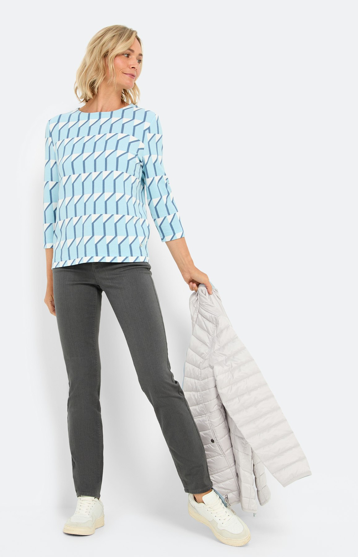 Sweatshirt met dessin, lichtblauw