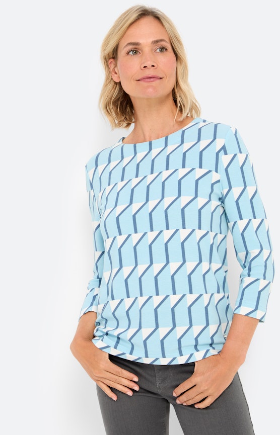 Sweatshirt met dessin, lichtblauw