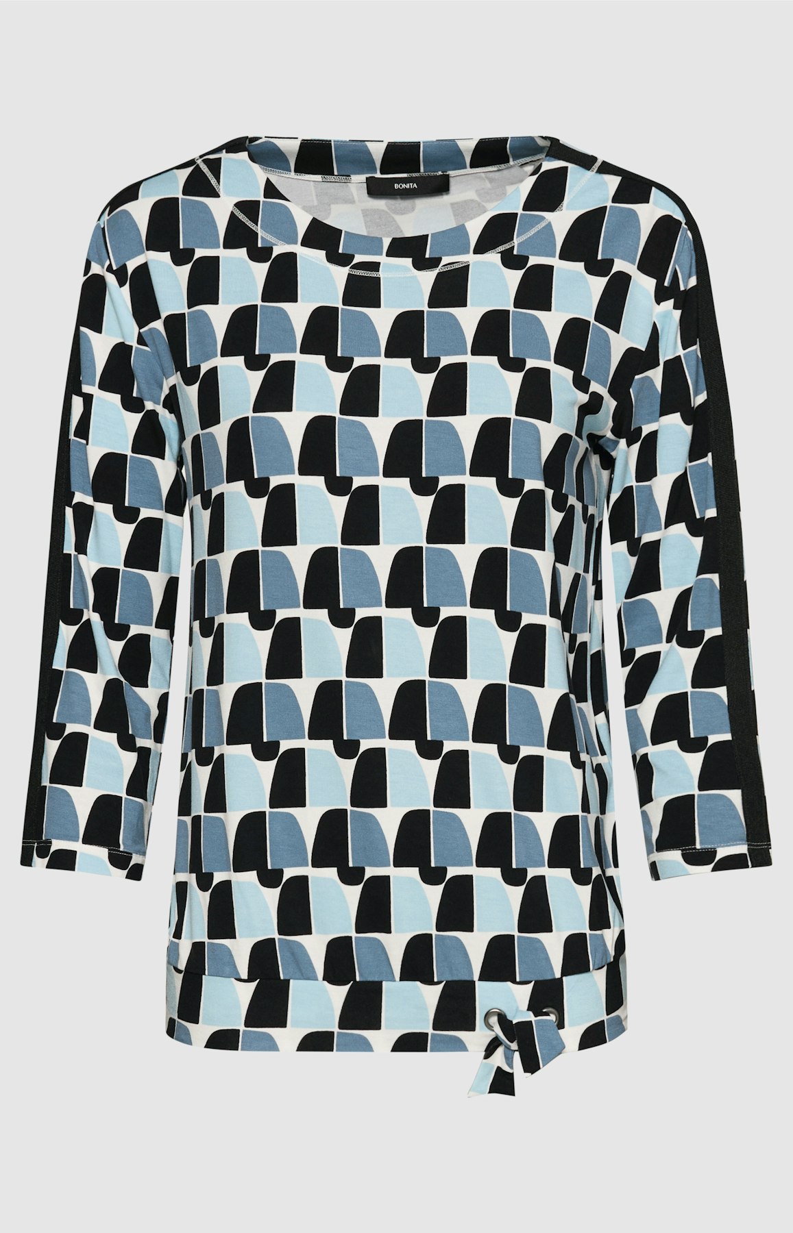 Grafisch gedessineerd shirt, blauw