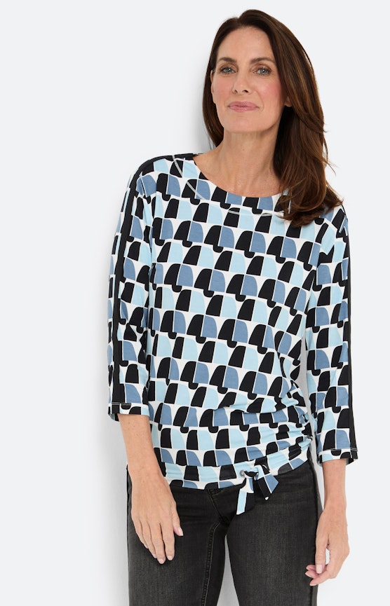 Grafisch gemustertes Shirt, blau