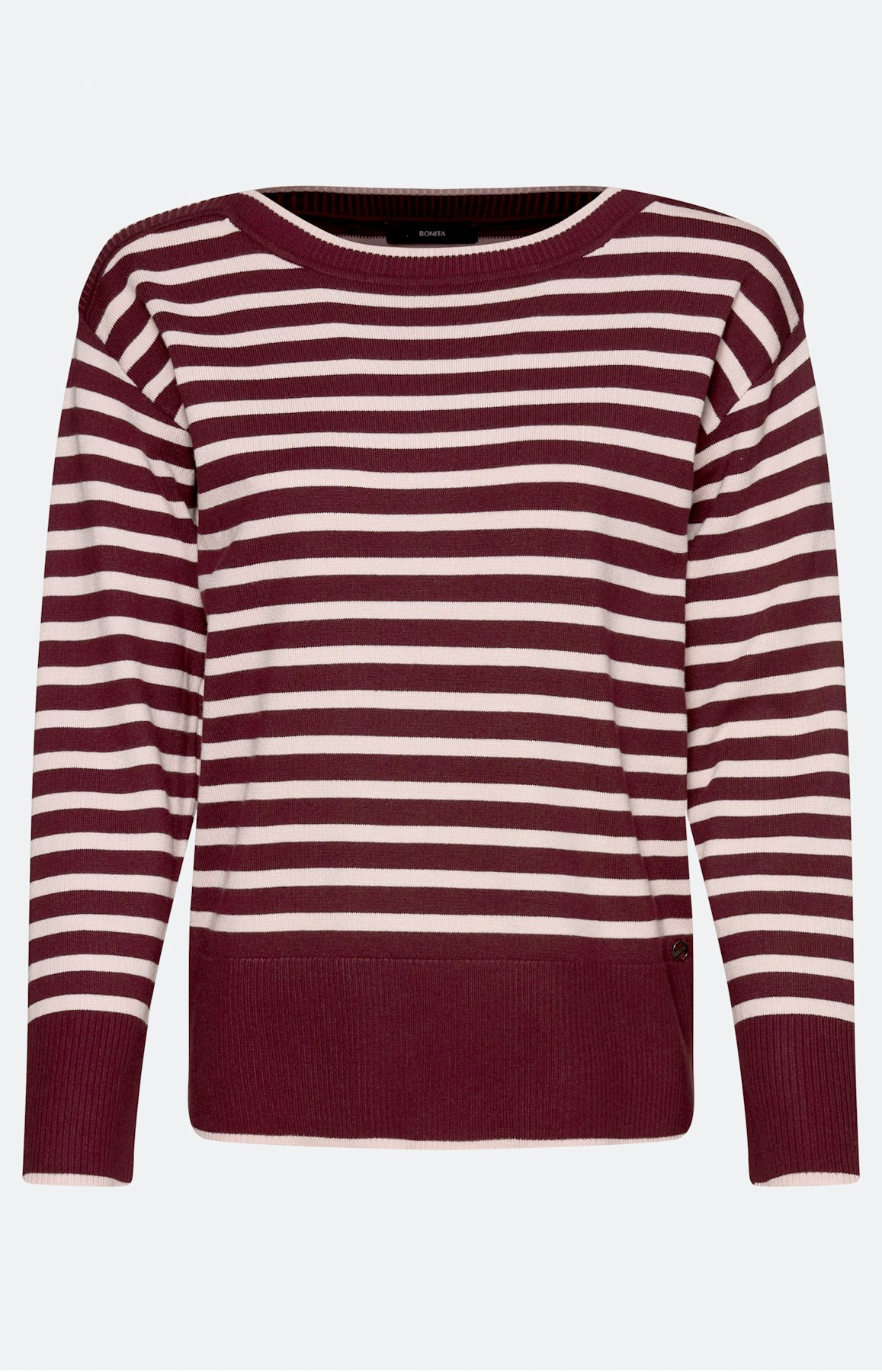 Trui met streepdessin, bourgondië