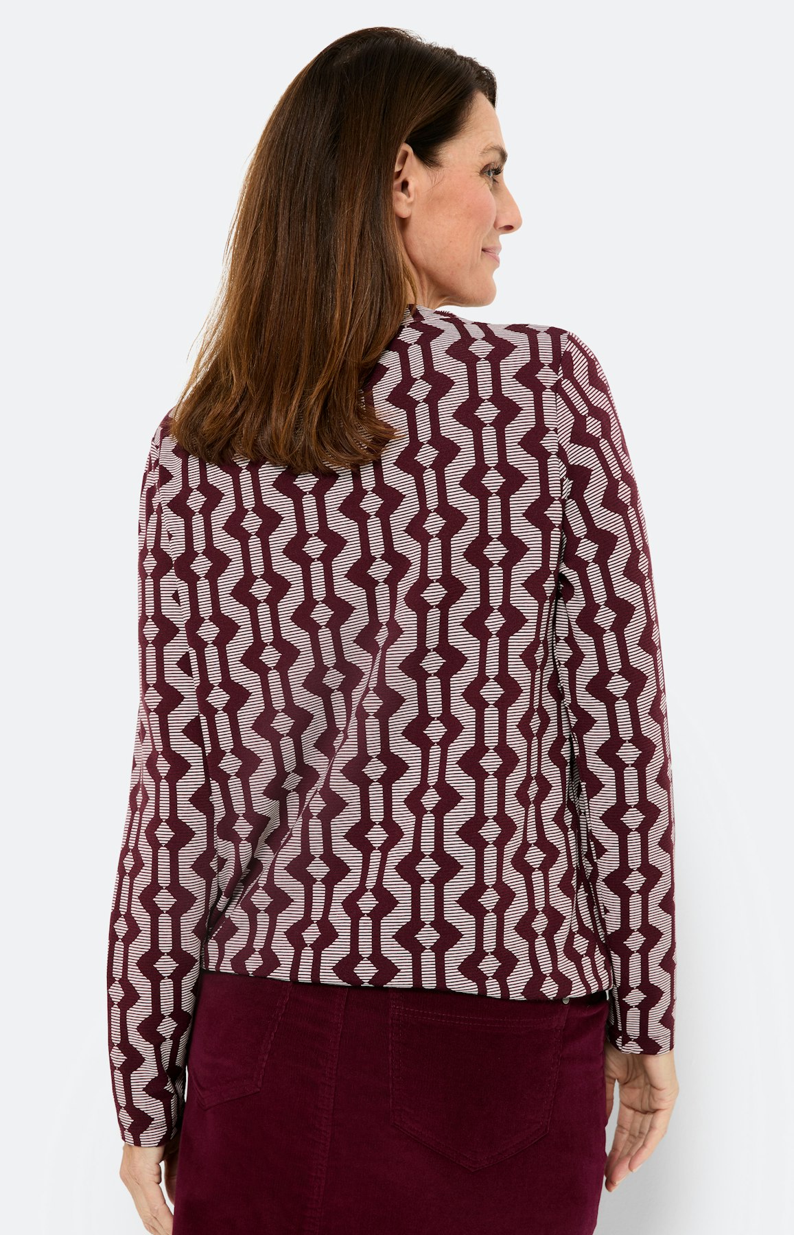 Shirt met print all-over, bourgondië