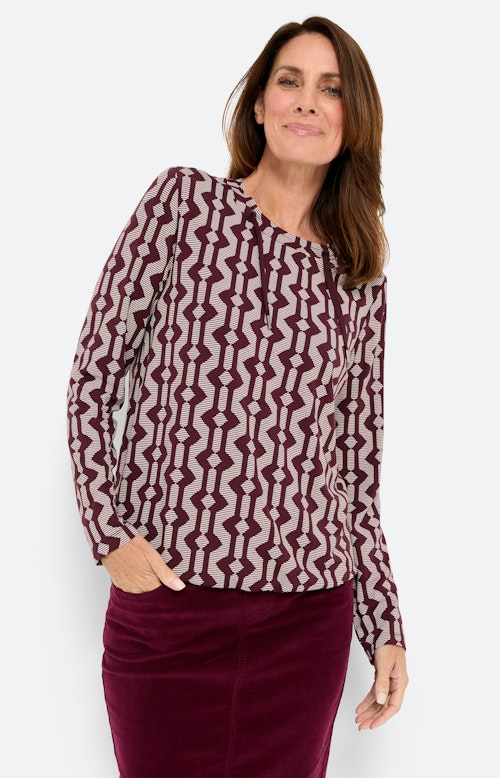 Shirt met print all-over, bourgondië