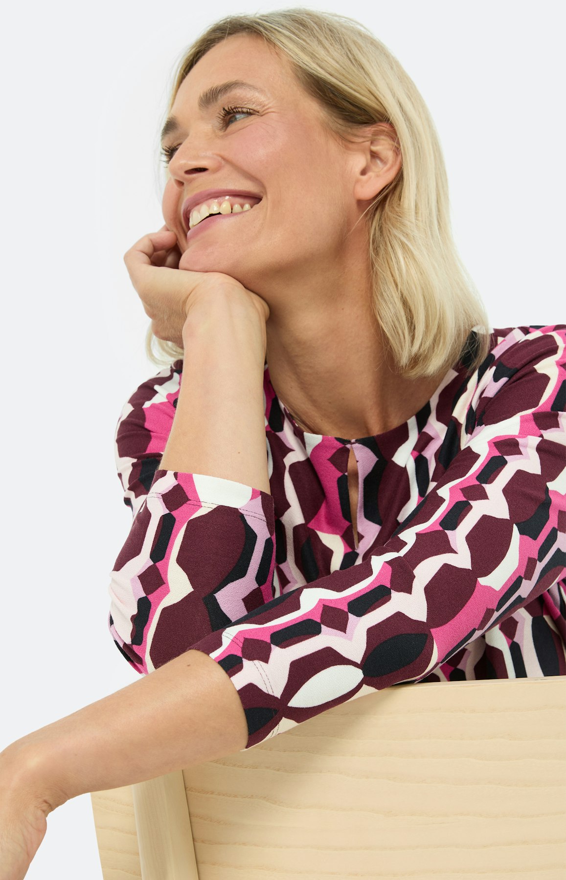 Gedessineerd shirt, bourgundie