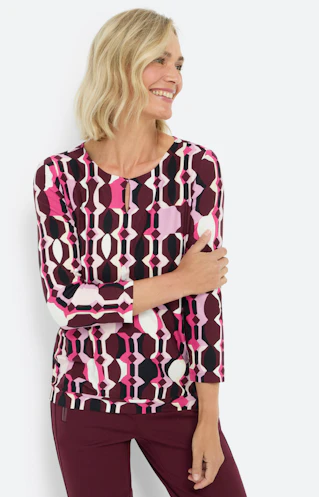 Gedessineerd shirt, bourgundie