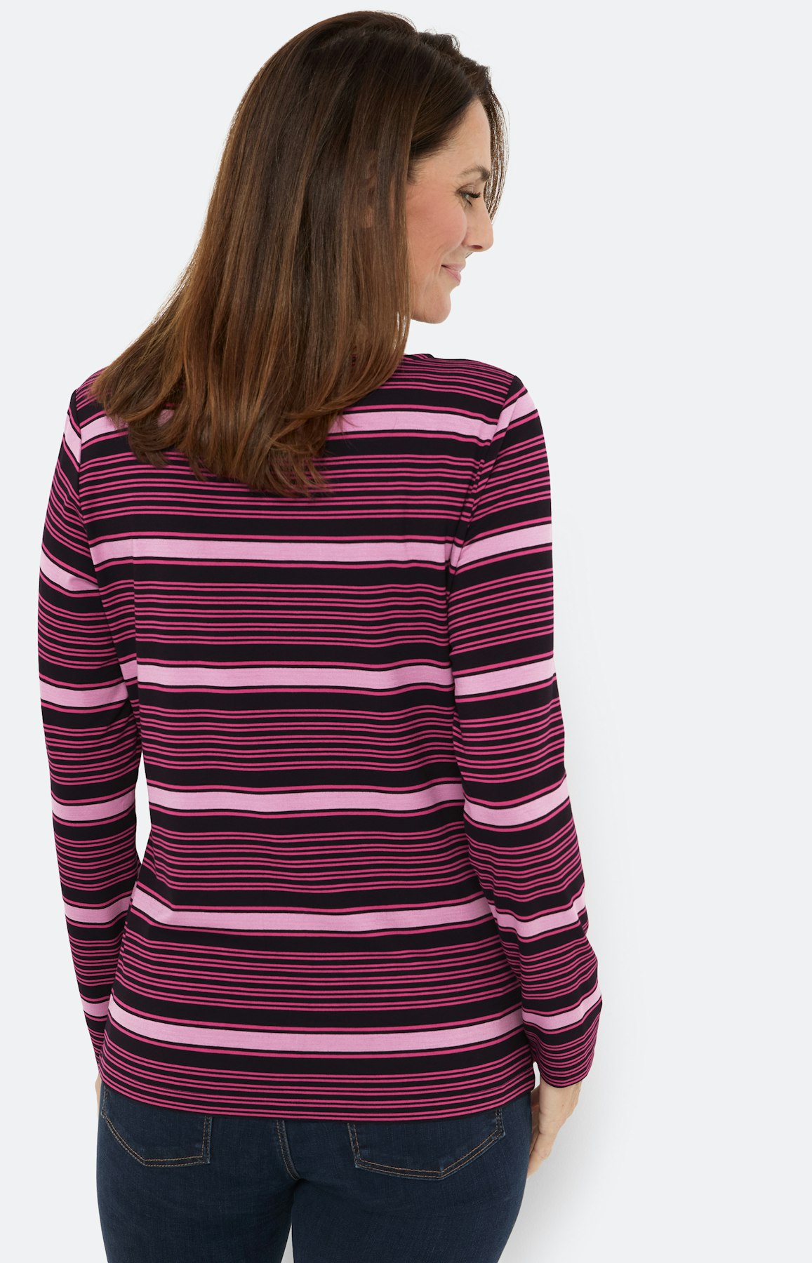 Gestreept shirt, burgundie marine