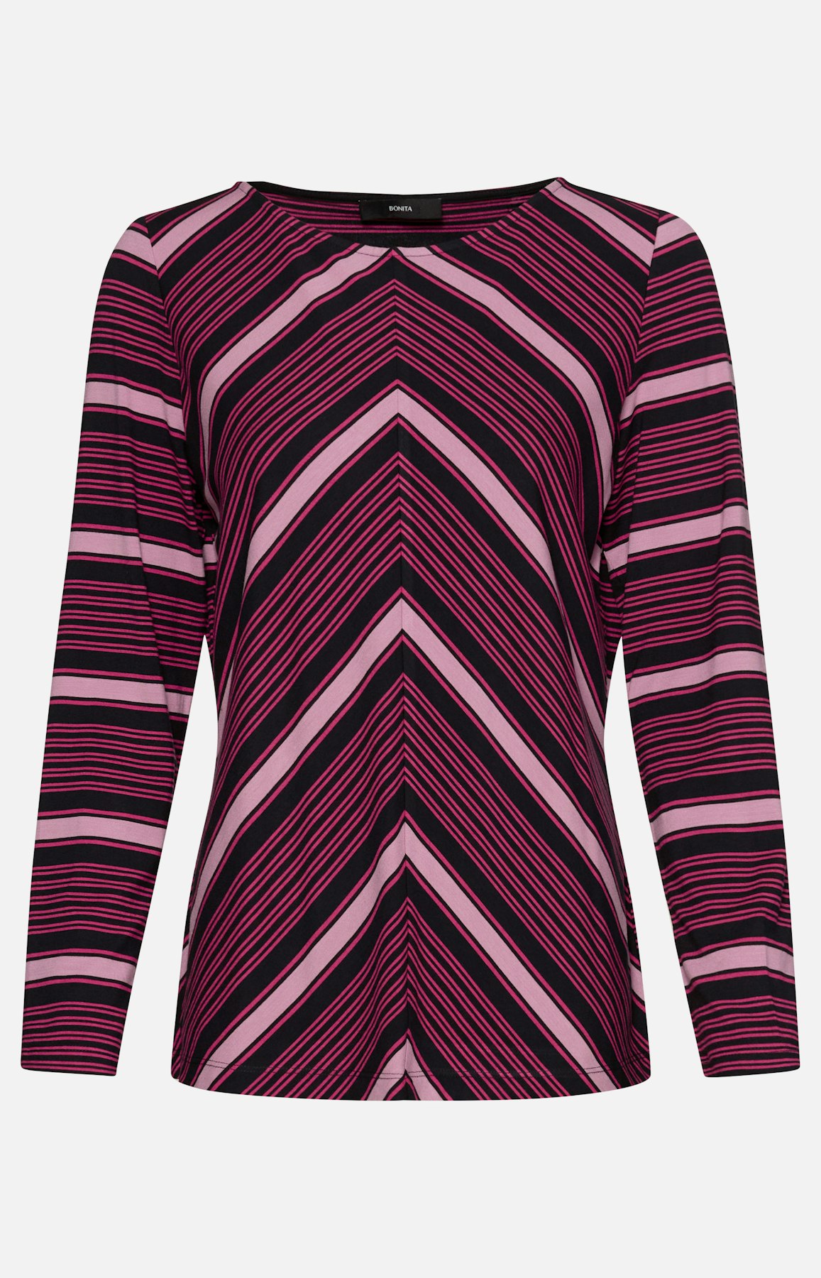 Gestreept shirt, burgundie marine