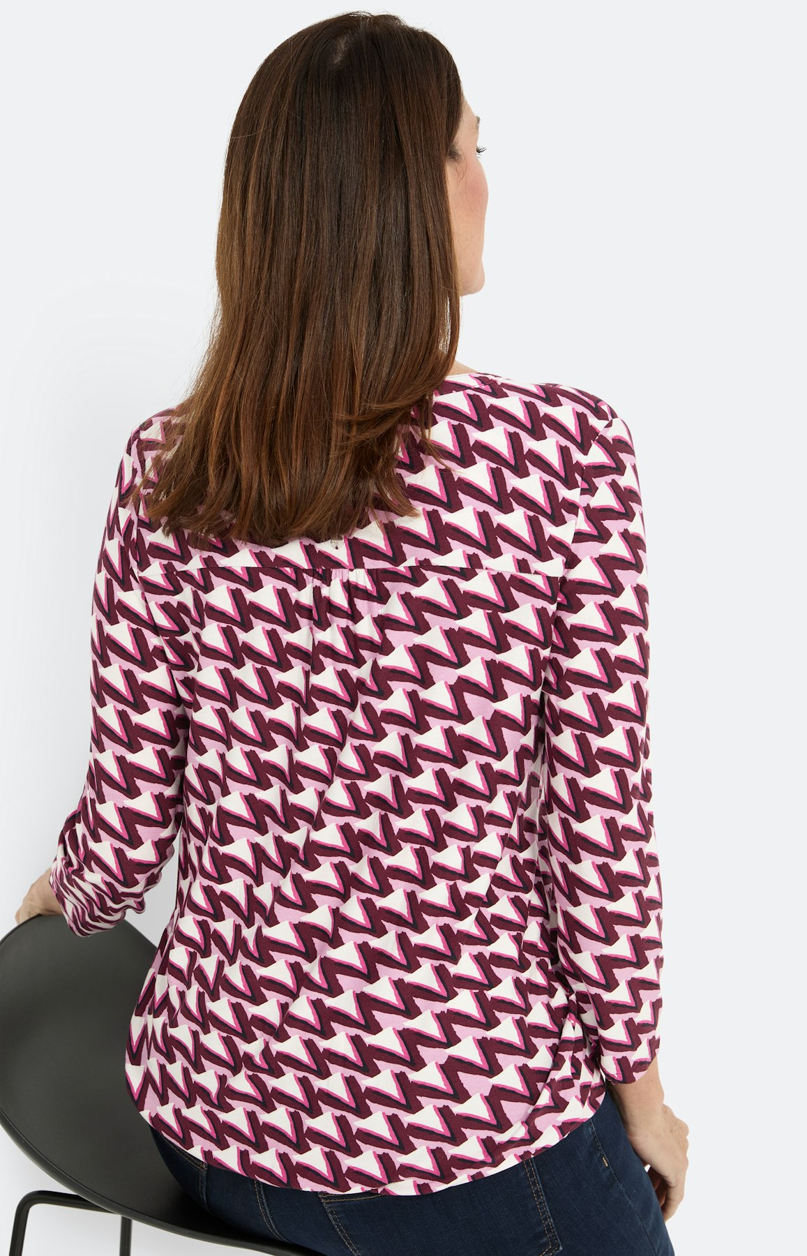 Shirt met grafical print, bourgondië