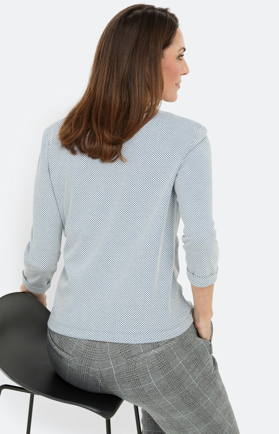 Gestructureerd sweatshirt, blauwgrijs