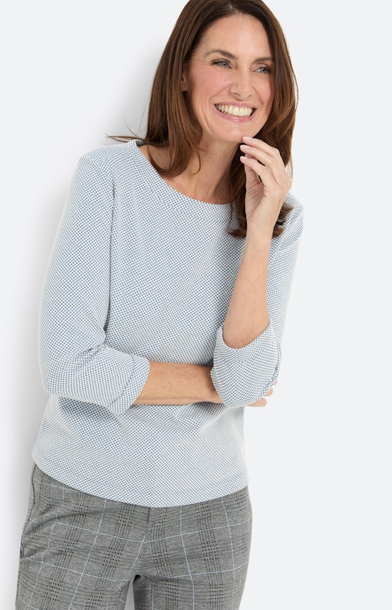 Strukturiertes Sweatshirt, blaugrau