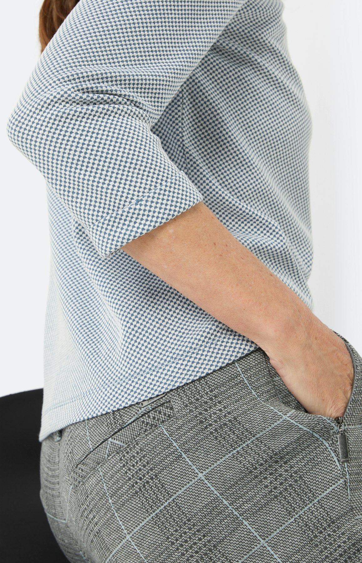 Gestructureerd sweatshirt, blauwgrijs