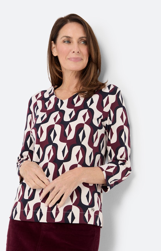 Sweatshirt met print allover, bourgondie