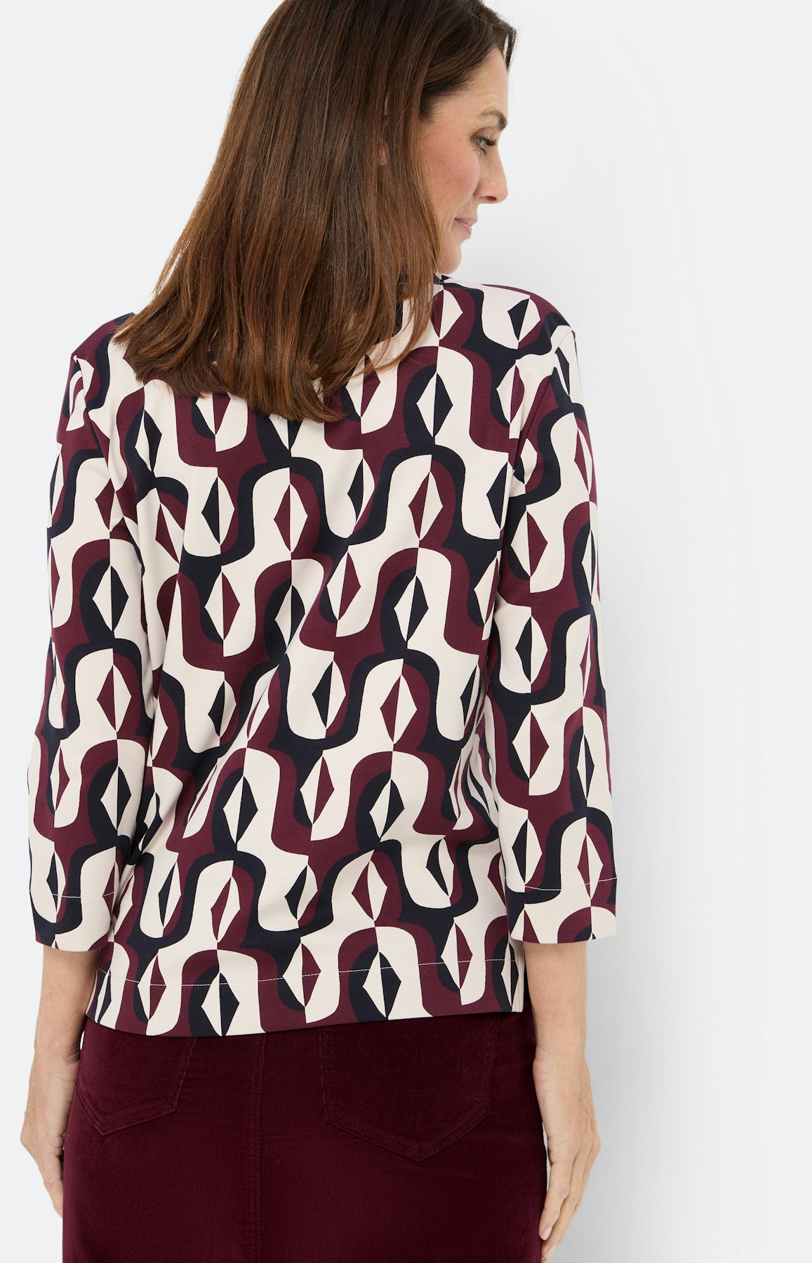 Sweatshirt met print allover, bourgondie