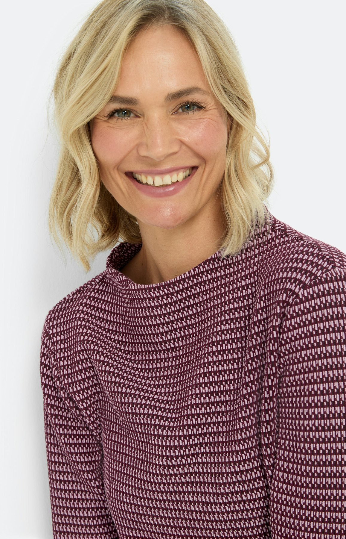 Sweatshirt met structuur, bourgondië