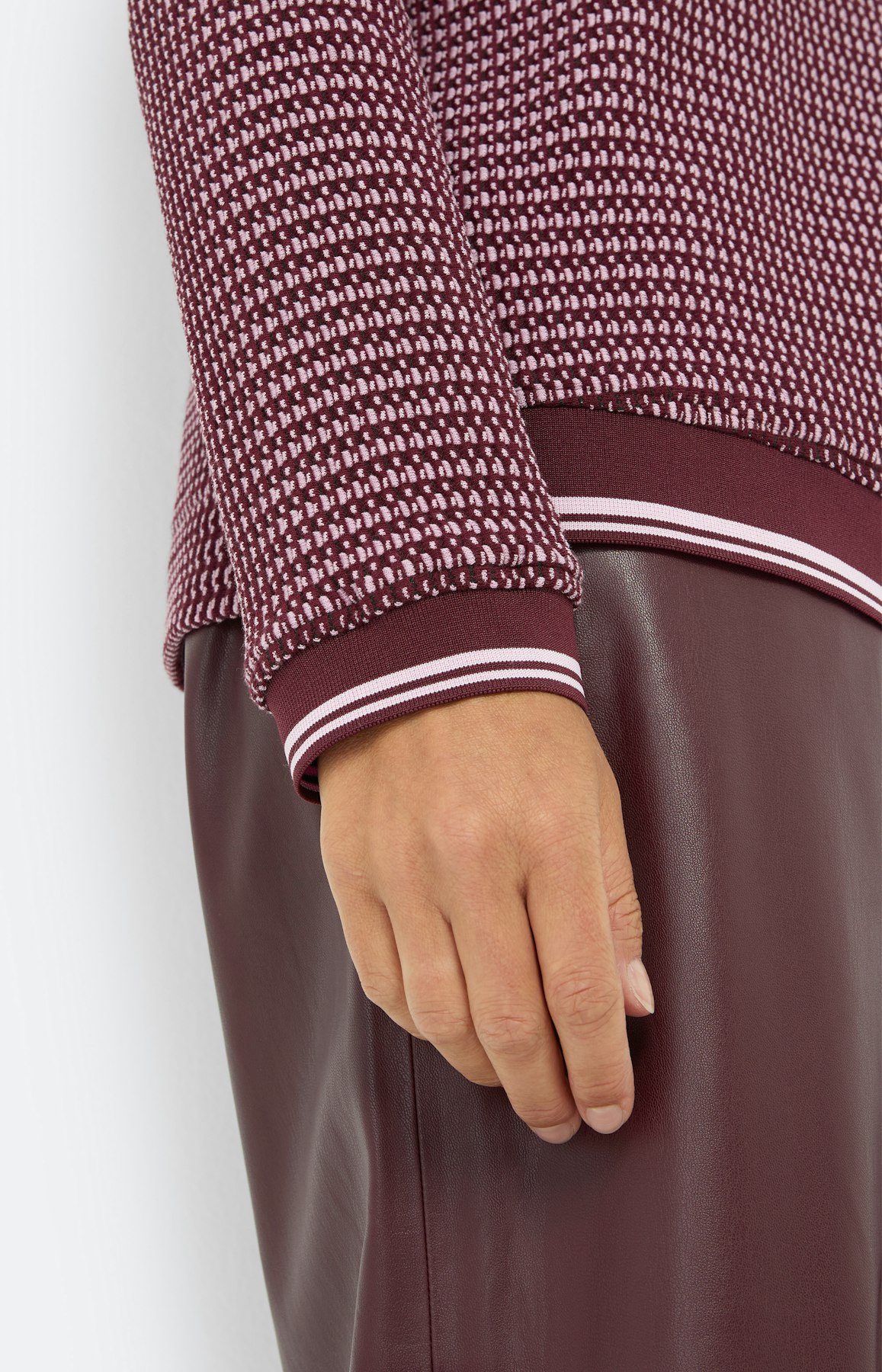 Sweatshirt met structuur, bourgondië