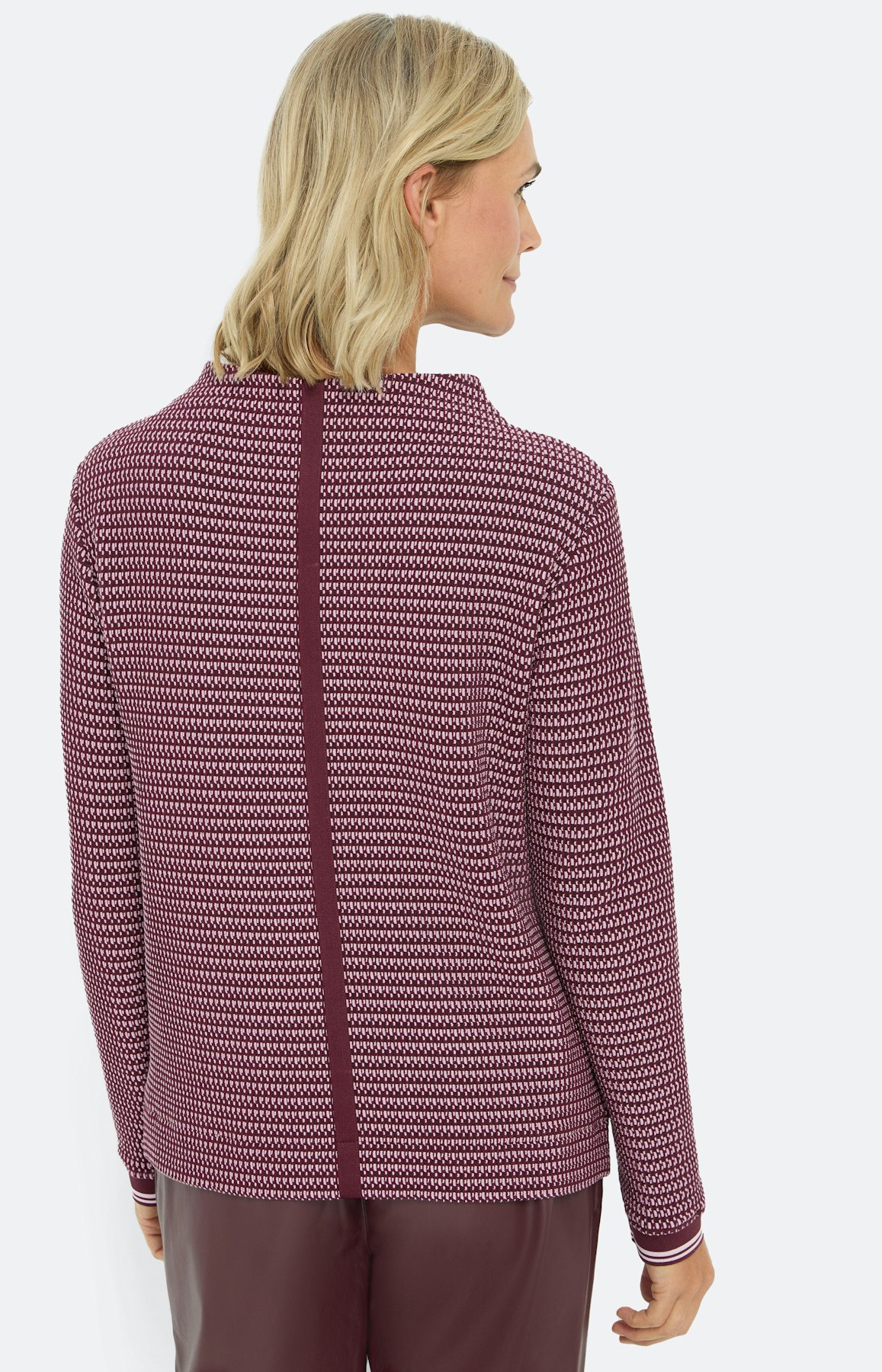 Sweatshirt met structuur, bourgondië